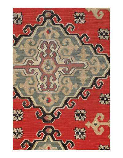Canvello Antique Hand Knotted Red Rug - 5'9'' X 8'8''
