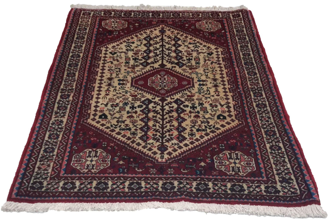 Canvello Antique Hand Made Red Traditional Rug - 3' 4 '' X 5' 2'' - Canvello