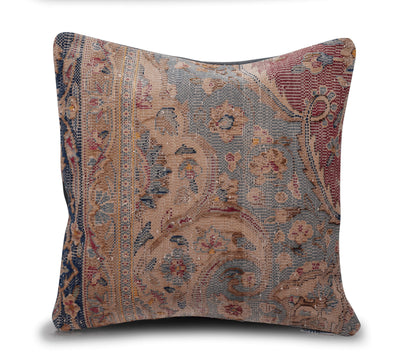 Canvello Antique Handmade Kerman Rug Pillow - 18"x18"