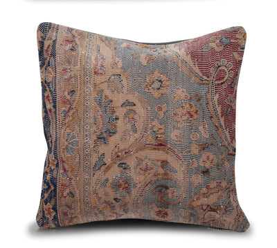 Canvello Antique Handmade Kerman Rug Pillow - 18"x18" - Canvello