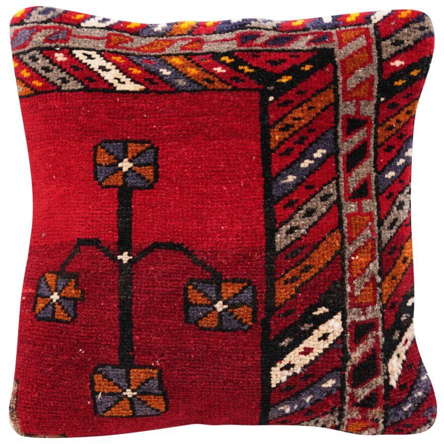 Canvello Antique Handmade Rug Wool Pillow - 14"x14"