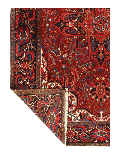 Canvello Antique Heriz Blue Silkroad Rug - 9' x 12' - Canvello