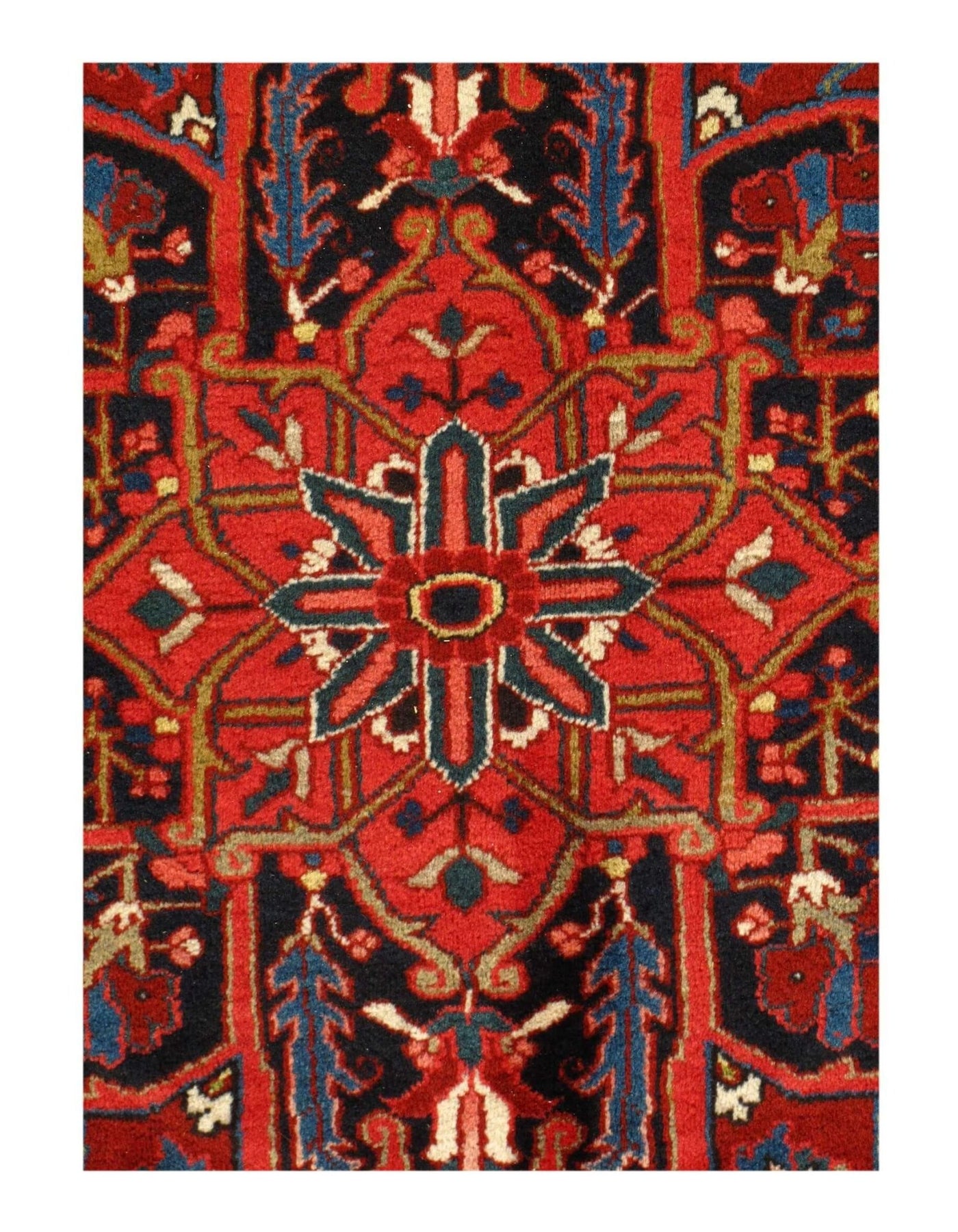 Canvello Antique Heriz Blue Silkroad Rug - 9' x 12' - Canvello