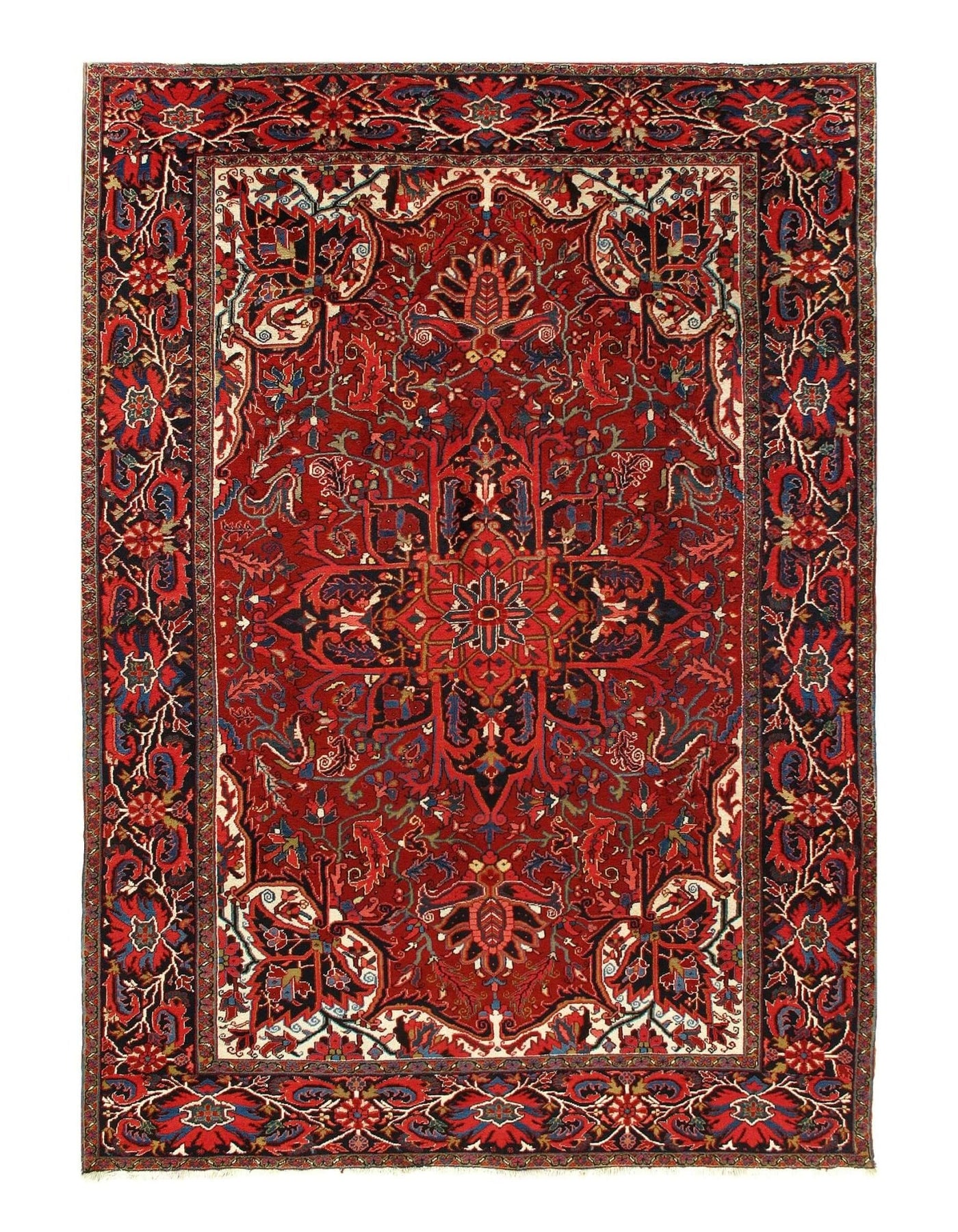 Canvello Antique Heriz Blue Silkroad Rug - 9' x 12' - Canvello