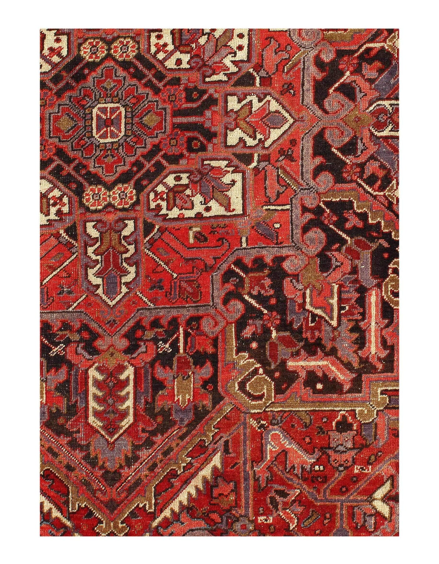 Canvello Antique Heriz Red Rugs For Living Room - 9'8'' X 12'11''