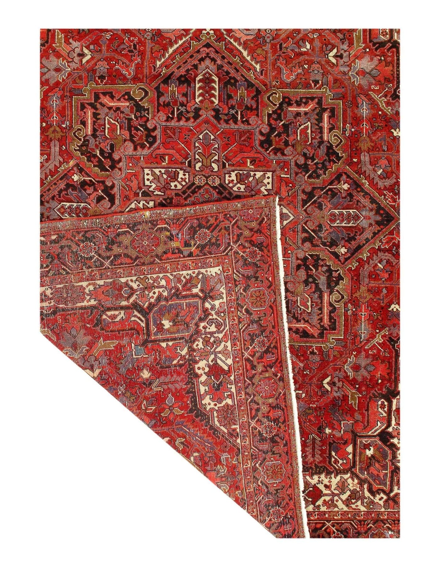 Canvello Antique Heriz Red Rugs For Living Room - 9'8'' X 12'11'' - Canvello