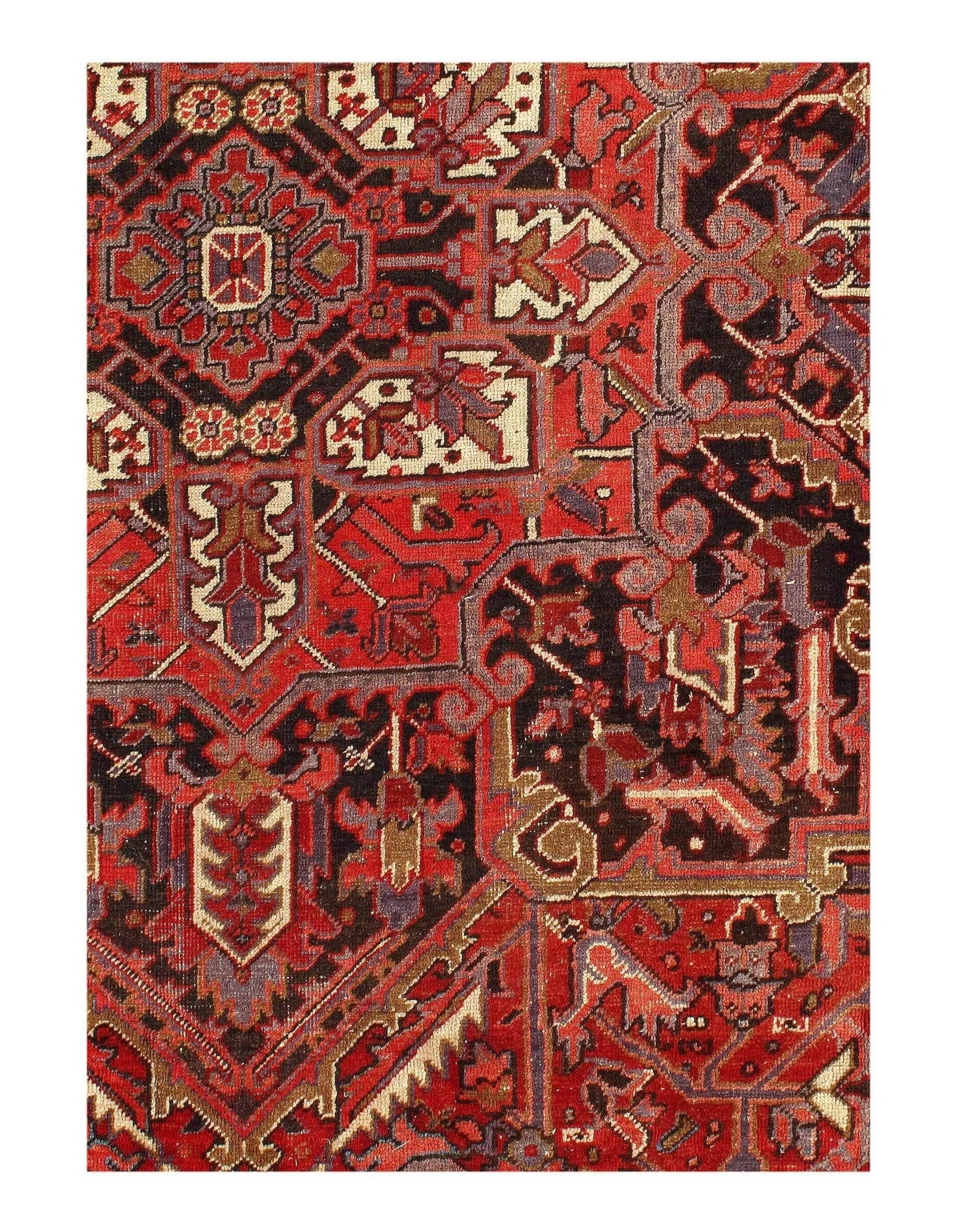 Canvello Antique Heriz Red Rugs For Living Room - 9'8'' X 12'11'' - Canvello