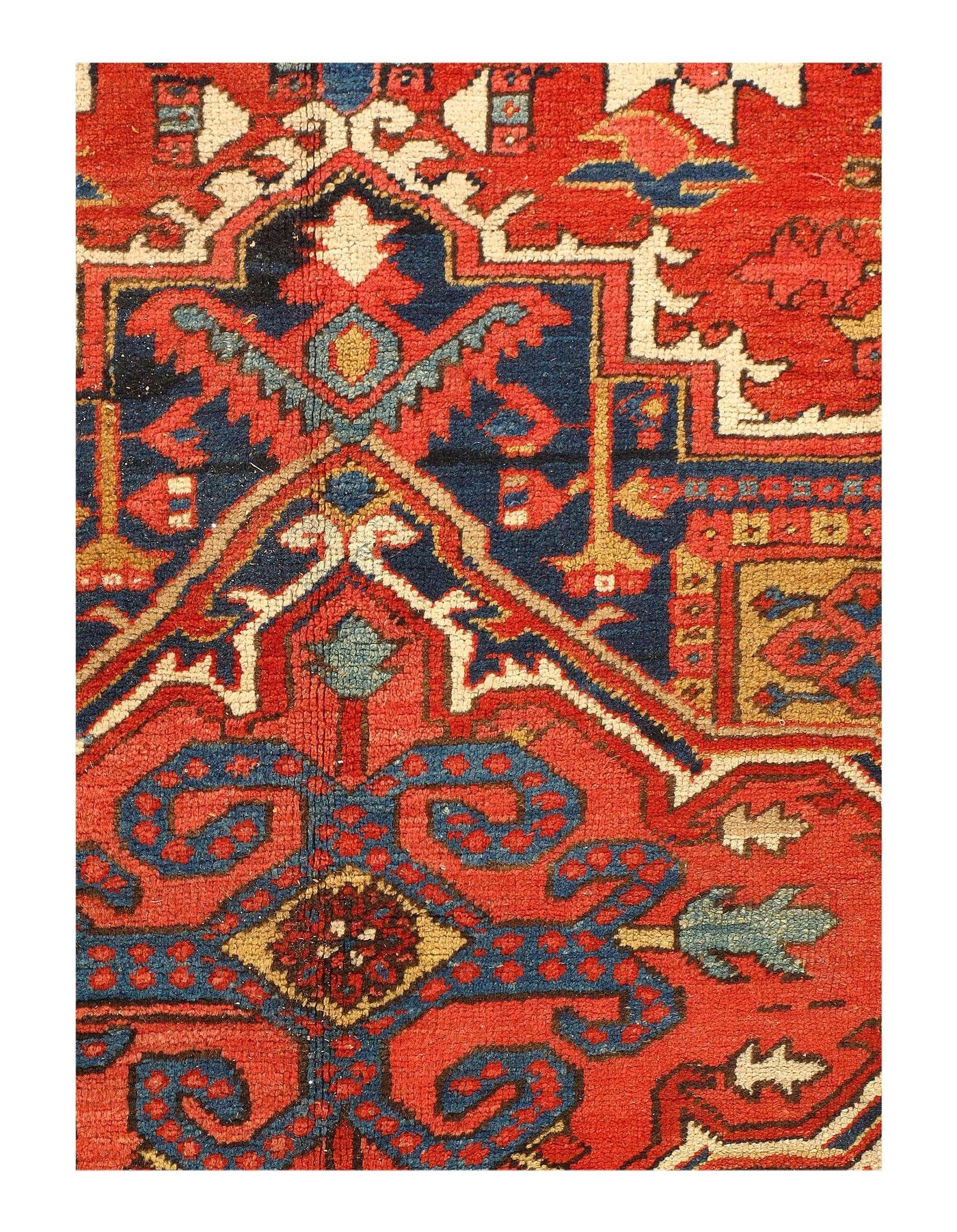 Canvello Antique Heriz Rust And Blue Rug - 8' x 11'