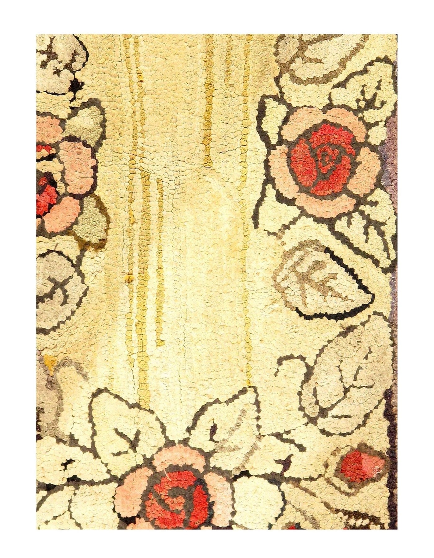 Canvello ANTIQUE HOOKED AMERICAN RUG - 1'7'' X 2'8'' - Canvello