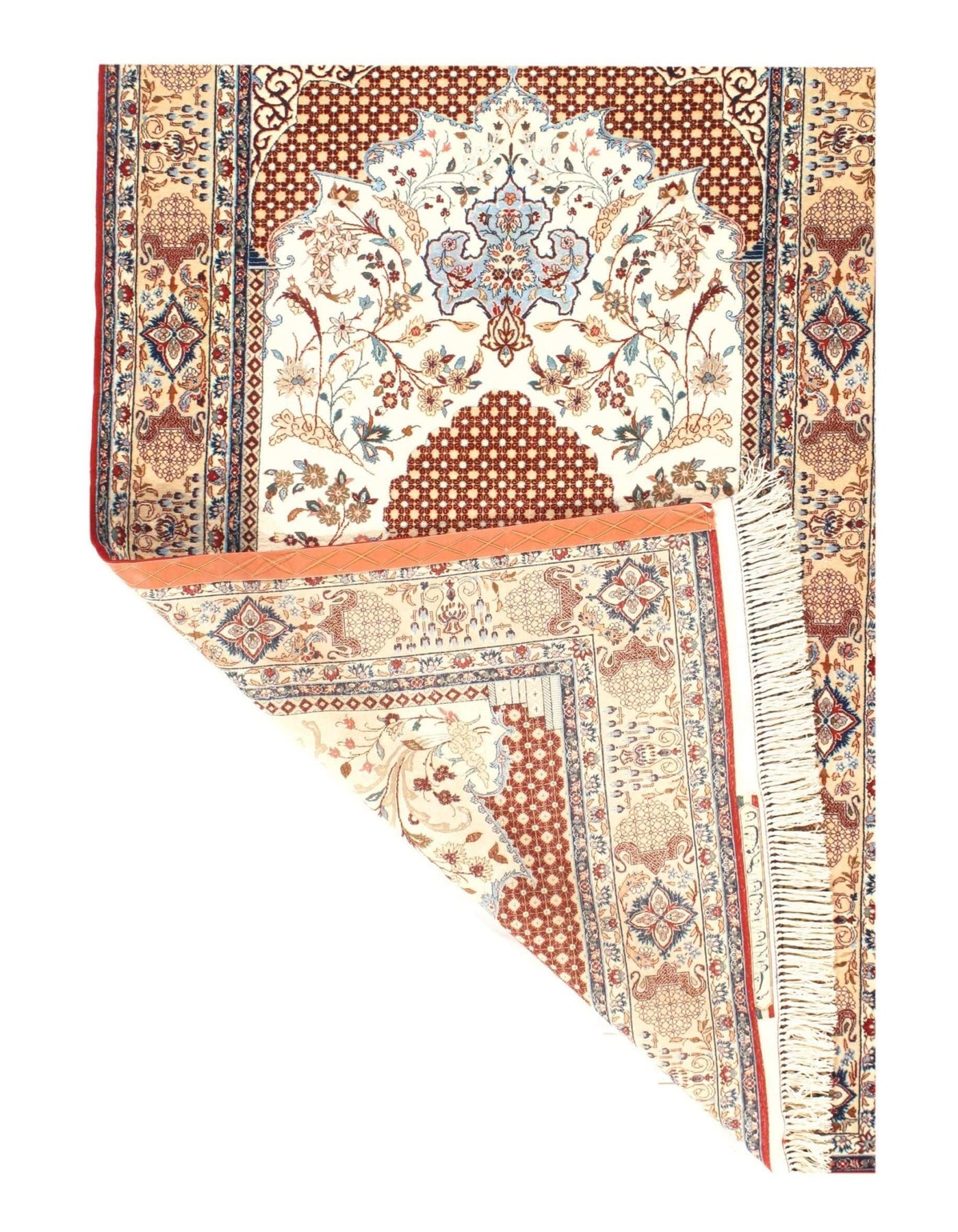 Canvello Antique Isfahan Serafian Silkroad Silk Rug - 3'4'' X 5'5'' - Canvello