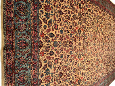 Canvello Antique Ivory Silkroad Tabriz Rug - 9'6" X 15' - Canvello