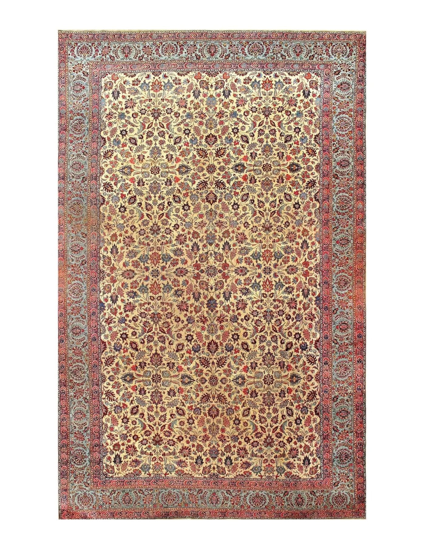 Canvello Antique Ivory Silkroad Tabriz Rug - 9'6" X 15' - Canvello