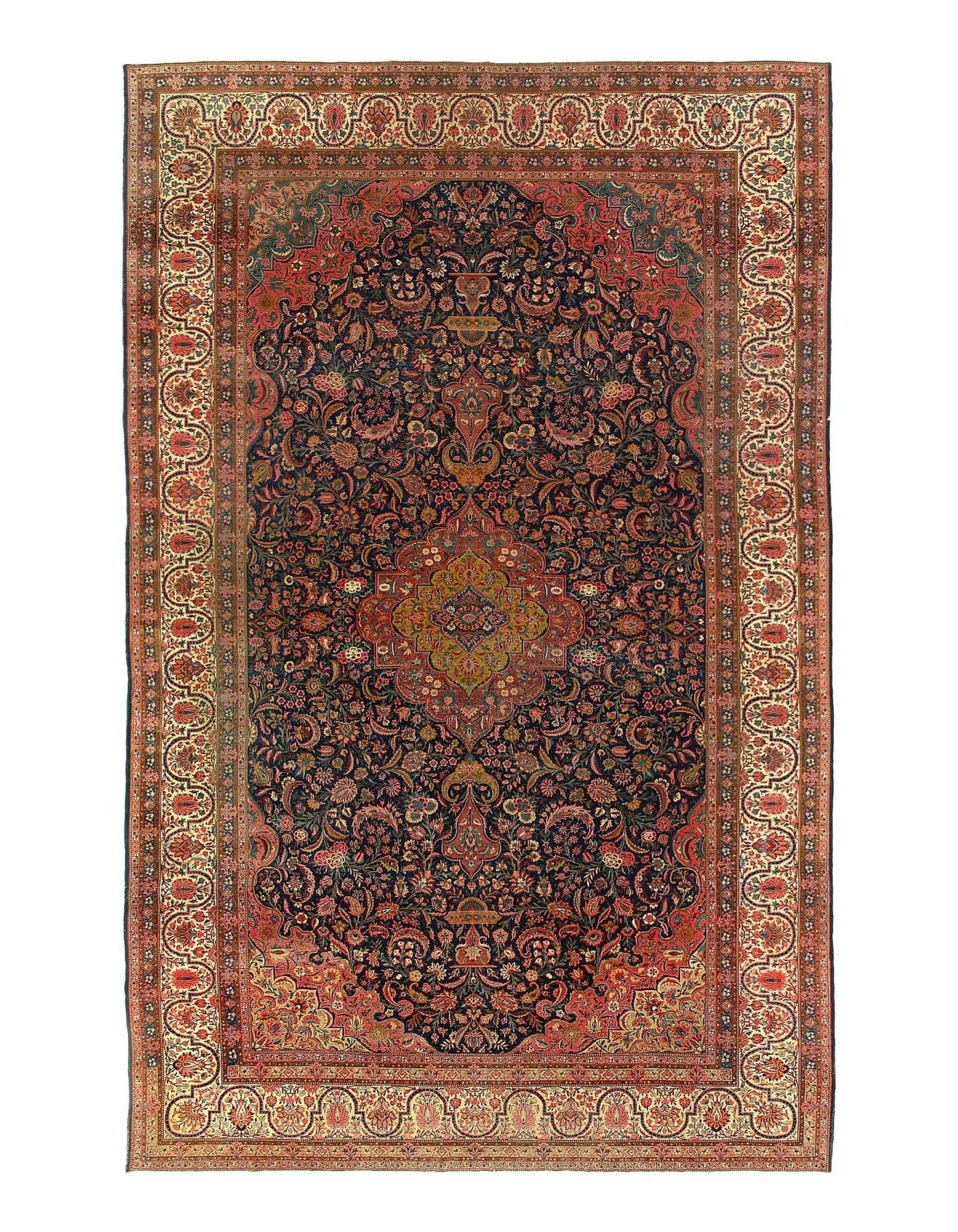 Canvello Antique Kashan Extra Large Living Room Rug - 11' X 17' - Canvello