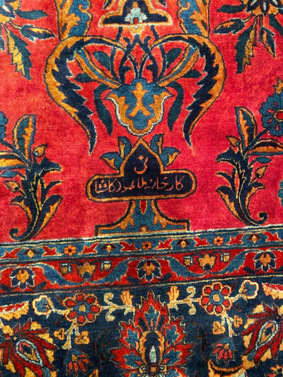 Canvello Antique Kashan Red Persian Rug - 8'6" X 13'10"