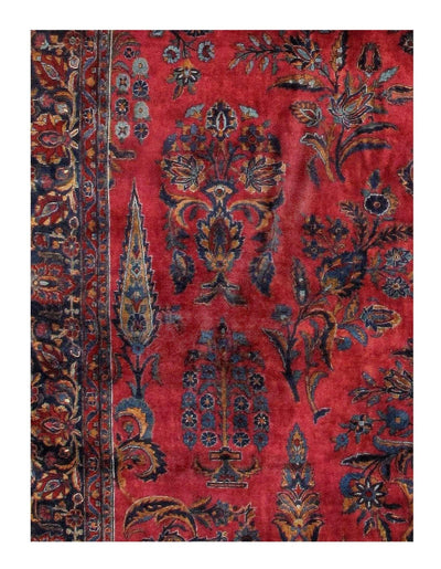 Canvello Antique Kashan Red Silkroad Rug - 8'6" X 13'10" - Canvello