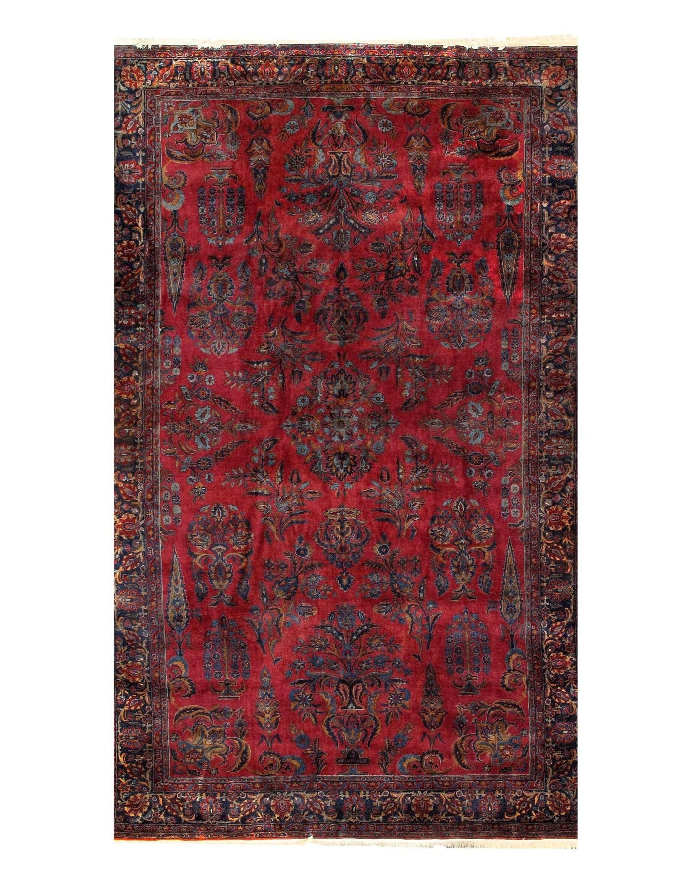 Canvello Antique Kashan Red Silkroad Rug - 8'6" X 13'10" - Canvello