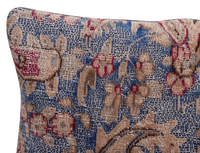 Canvello Antique Kerman Rug Blue Pillow Cases - 16"x16"