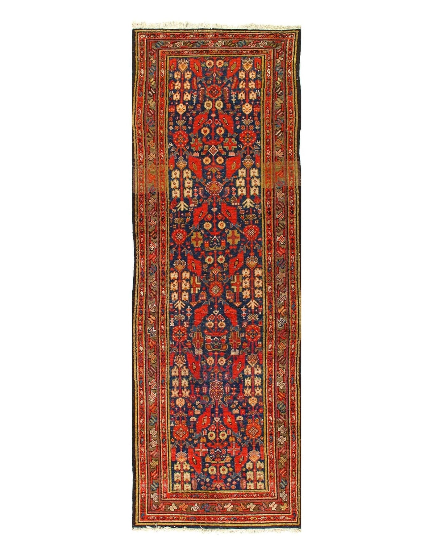 Canvello Antique Malayer Blue Runner Rug - 3'2" X 102" - Canvello