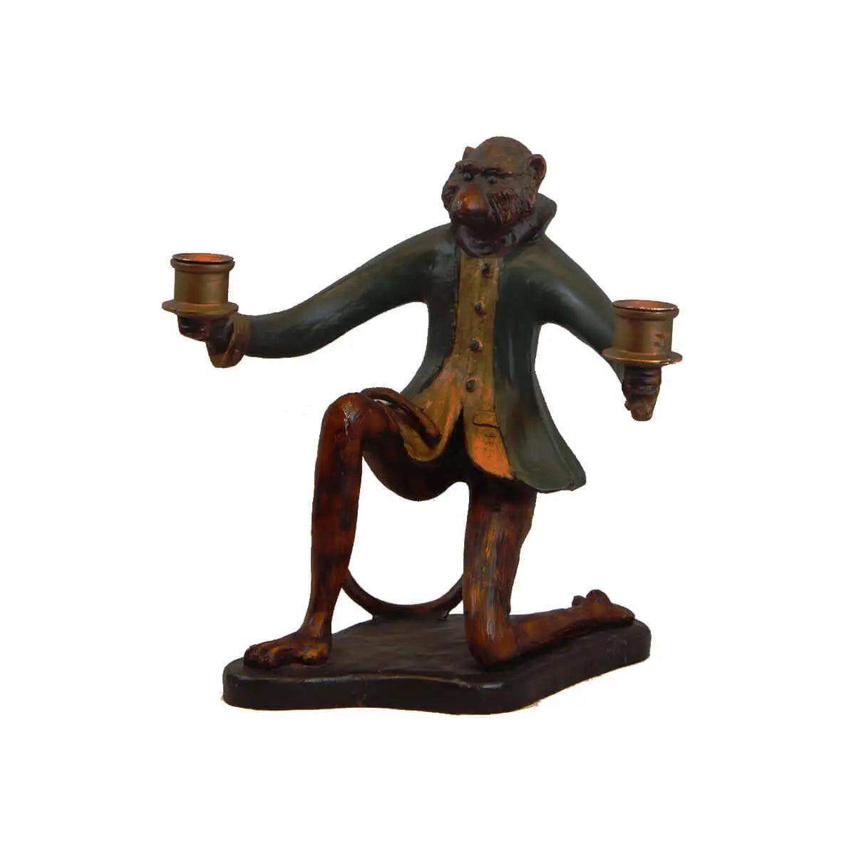 Canvello Antique Monkey Candle Holders (Pair) - Canvello