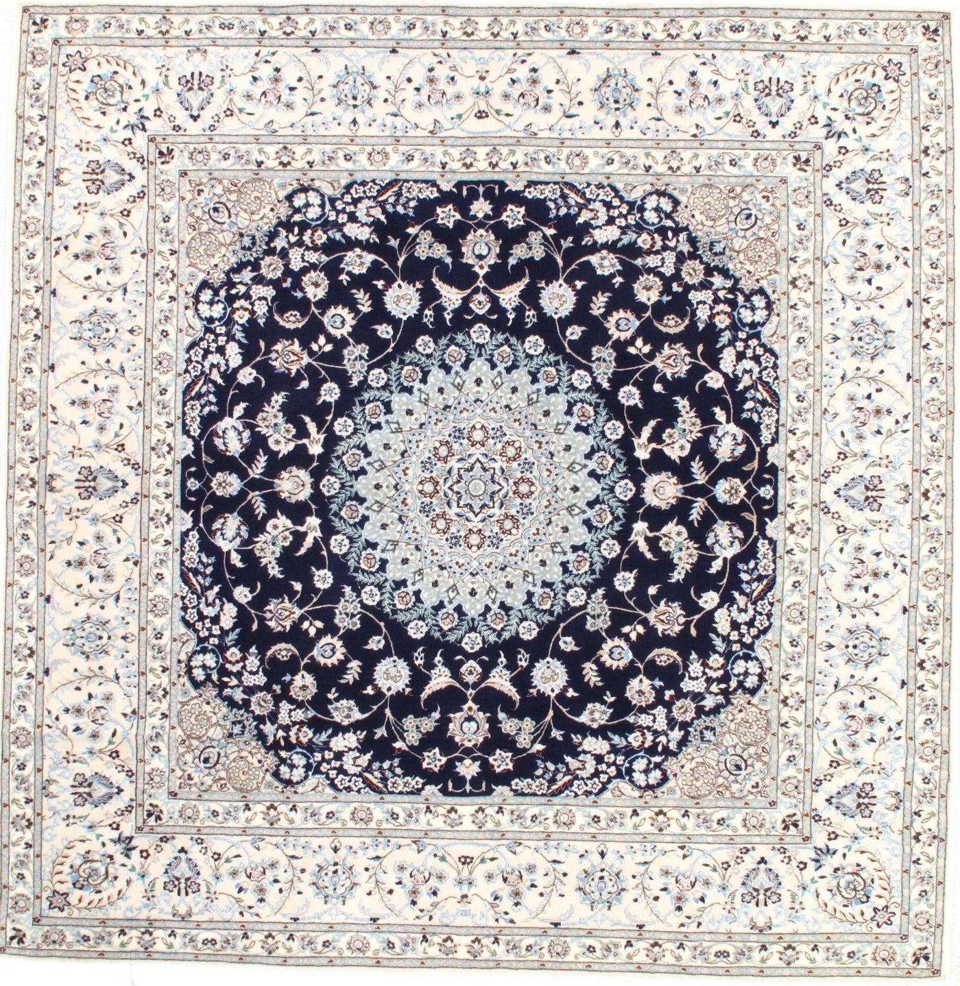 Canvello Antique Nain Silkroad Silk Rugs - 6L 6'7'' X 6'9'' - Canvello