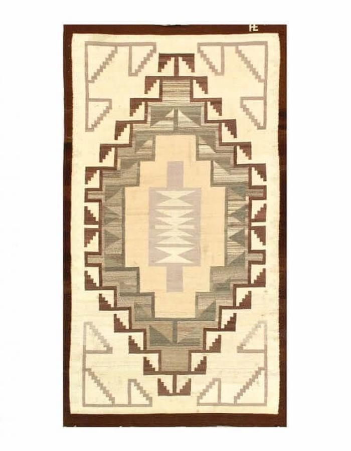 Java Cavallo Wool Rug Canvello Antique Navajo Rug 3'9'' X 6'11'' - Canvello