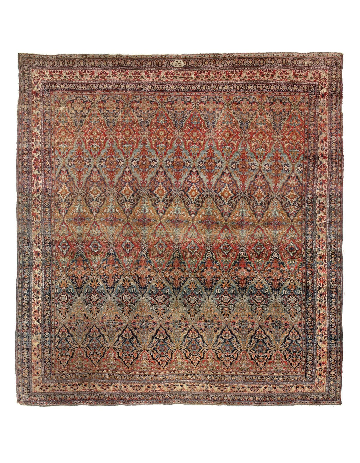 Canvello Antique Navy Blue Fine Hand Knotted Silkroad Kermanshah Rug - 20' X 21' - Canvello