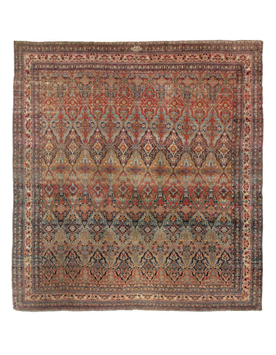 Canvello Antique Navy Blue Fine Hand Knotted Silkroad Kermanshah Rug - 20' X 21' - Canvello