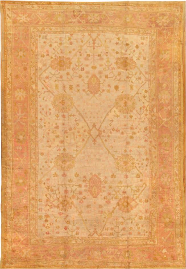 Canvello Antique Oushak Hand-Knotted Lamb's Wool Area Rug-10'1" X 15'3"