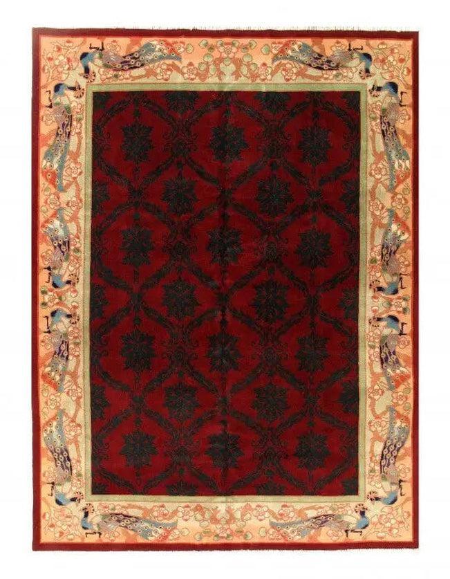 Canvello Antique Red Chinese Art Deco Rug - 8'5'' X 11'4''