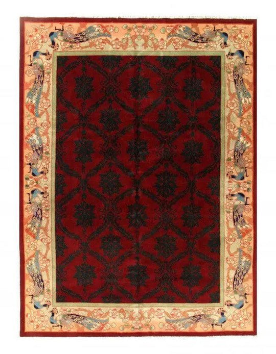 Canvello Antique Red Chinese Art Deco Rug - 8'5'' X 11'4''