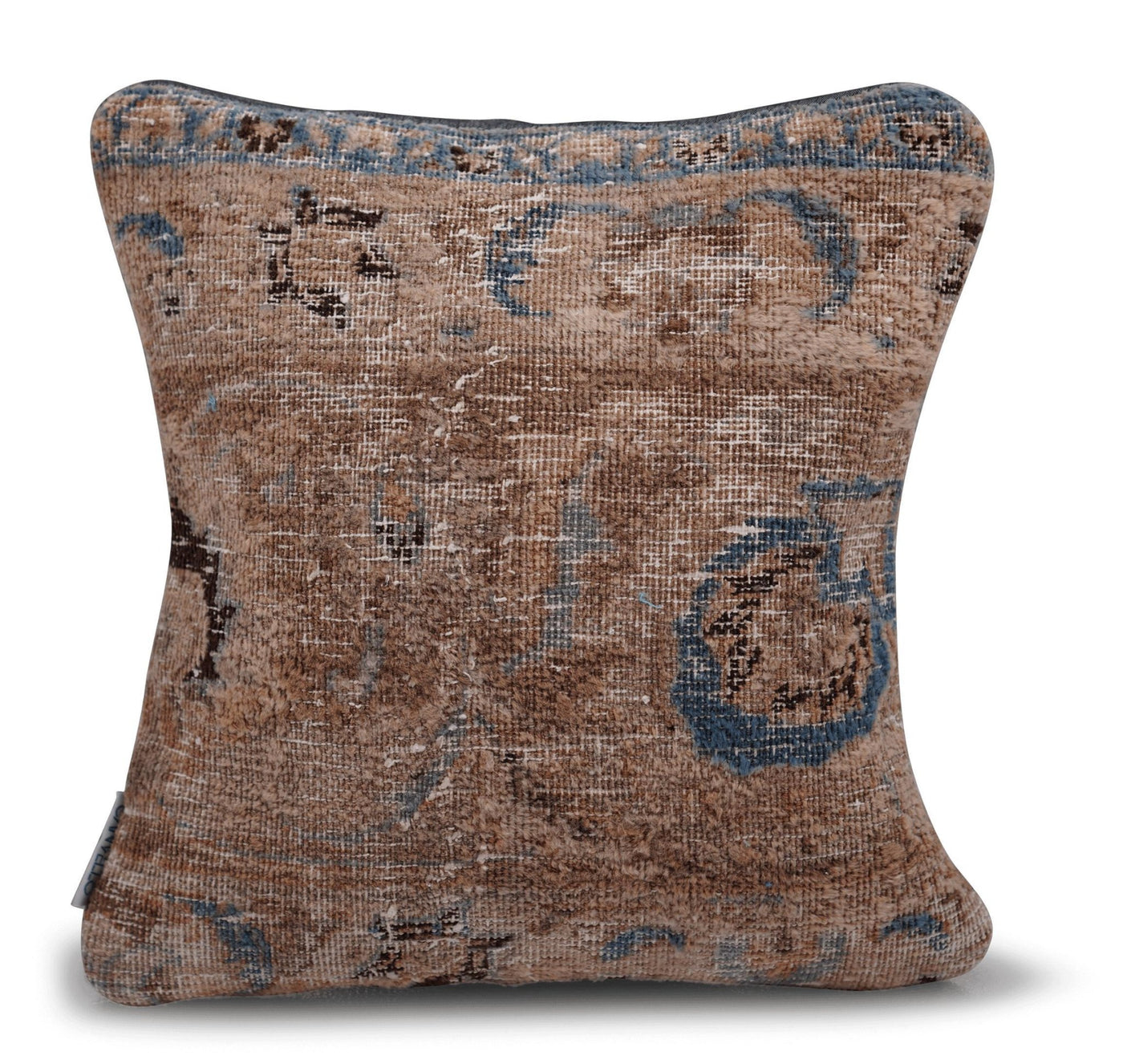 Canvello Antique Rug Dark Brown Throw Pillow - 16"x16" - Canvello