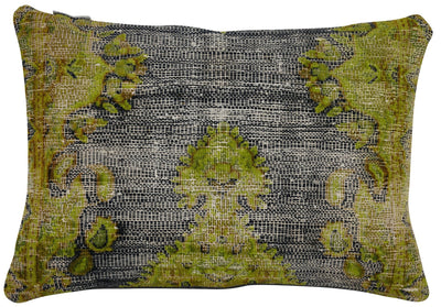 Canvello Antique Rug Olive Green Pillows - 16"x24" - Canvello