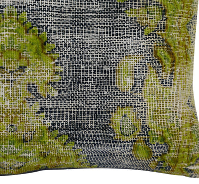 Canvello Antique Rug Olive Green Pillows - 16"x24" - Canvello