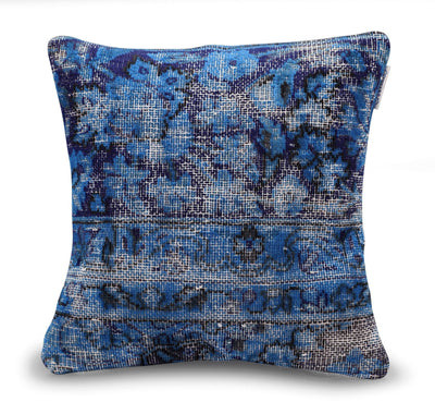 Canvello Antique Rug Royal Blue Throw Pillows - 16"x16" - Canvello