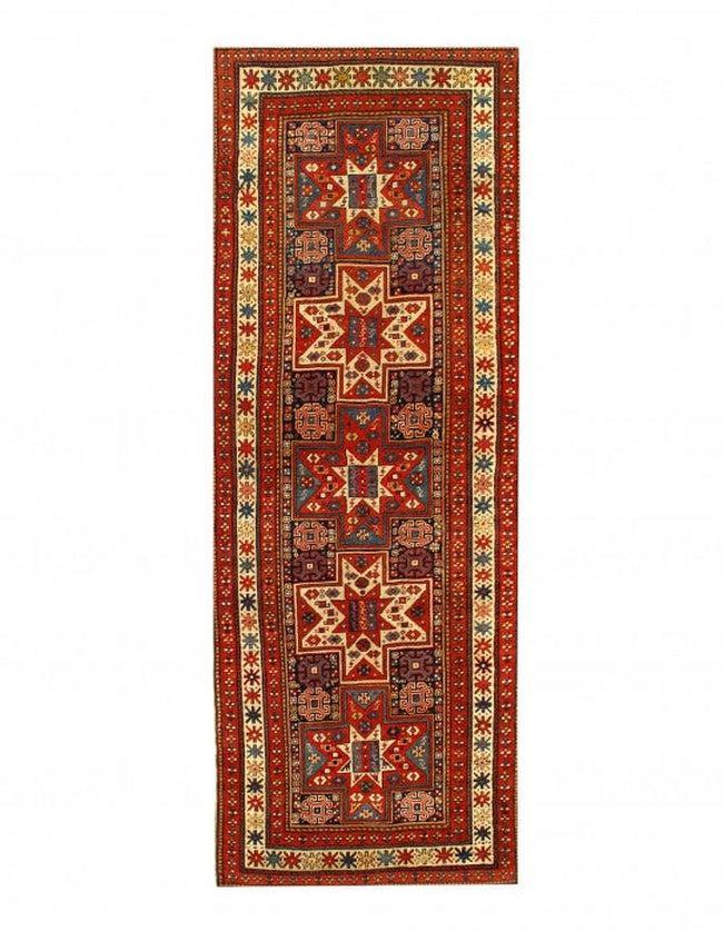 Canvello Antique Russian Kazak Navy Blue Rug - 3'5'' X 9'8'' - Canvello