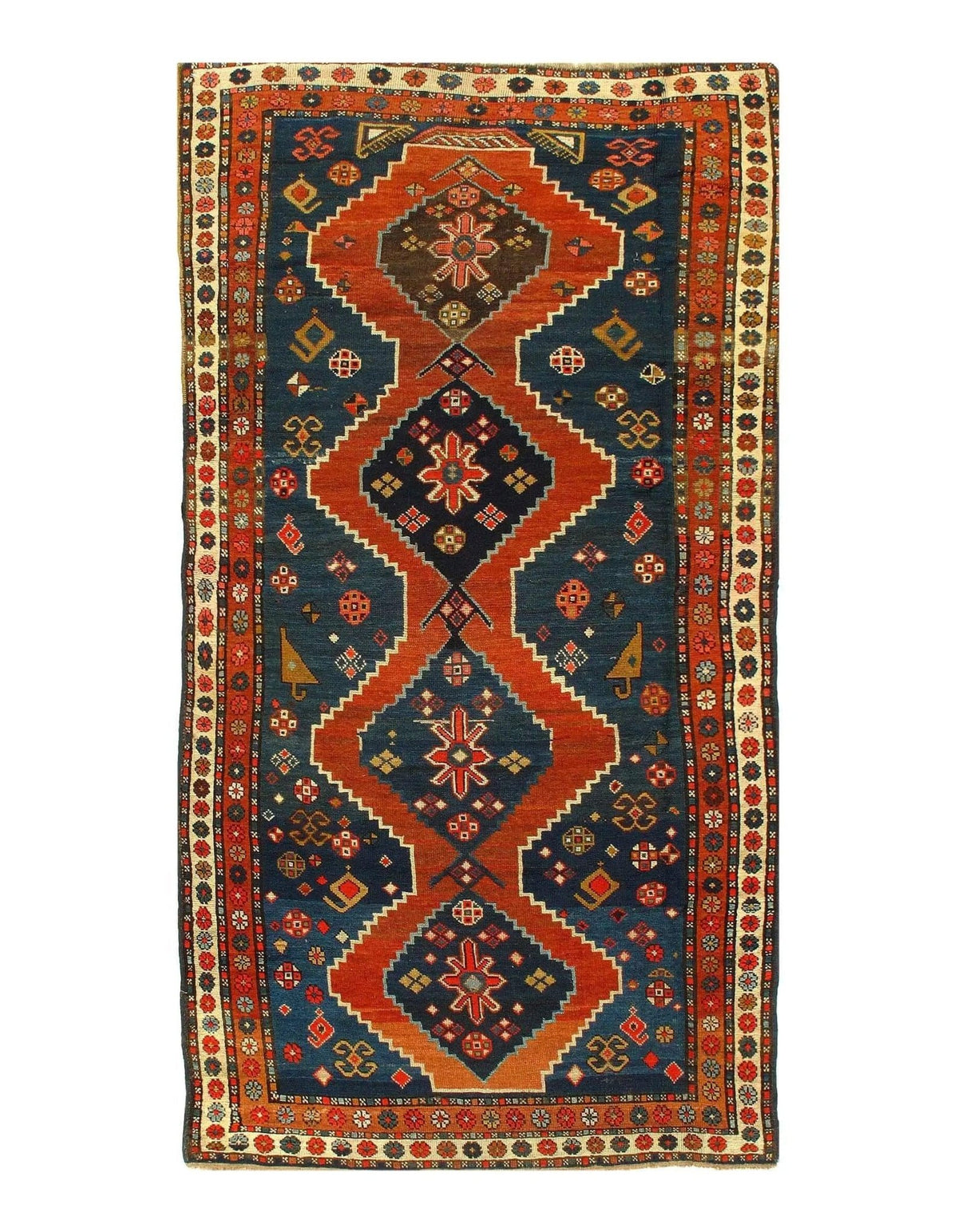 Canvello Antique Russian Kazak Rug - 3'8" x 7'6"