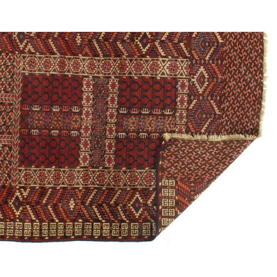 Canvello Antique Russian Tekkeh Rug - 4'4" x 5'7" - Canvello