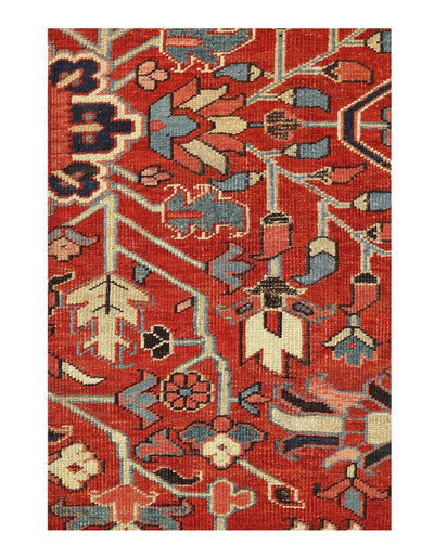 Canvello Antique Rust Heriz Silkroad Rug - 7'5" x 11'2" - Canvello