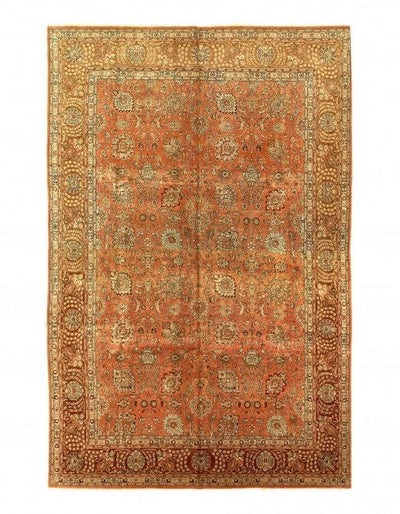 Canvello Antique Rust Silkroad Tabriz Rug - 10' X 15' - Canvello