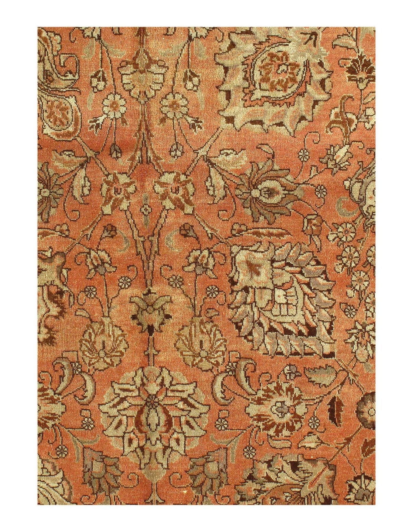 Canvello Antique Rust Silkroad Tabriz Rug - 10' X 15' - Canvello