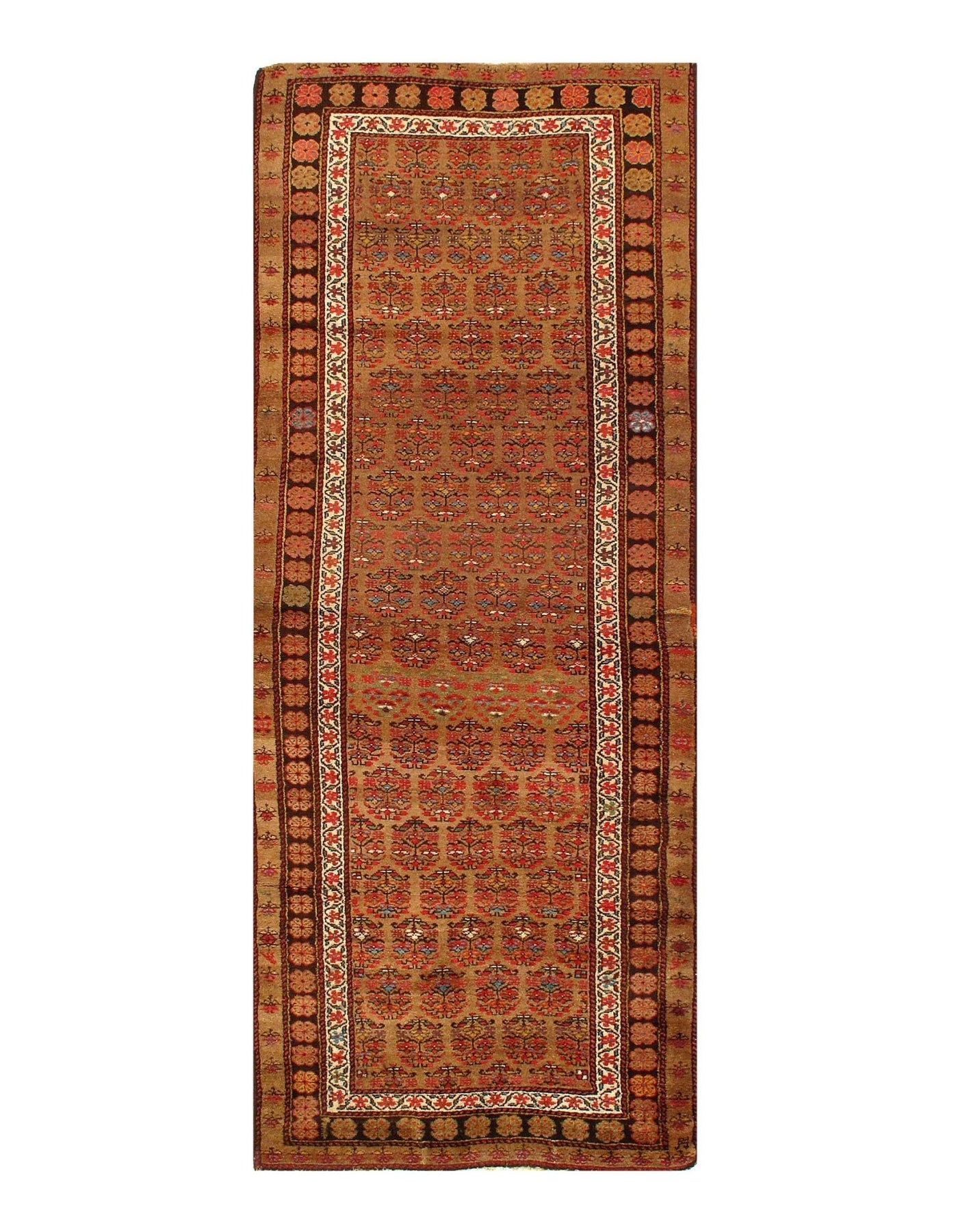 Canvello Antique Sarab Light Brown Runner Rug - 3'5'' X 8'10'' - Canvello