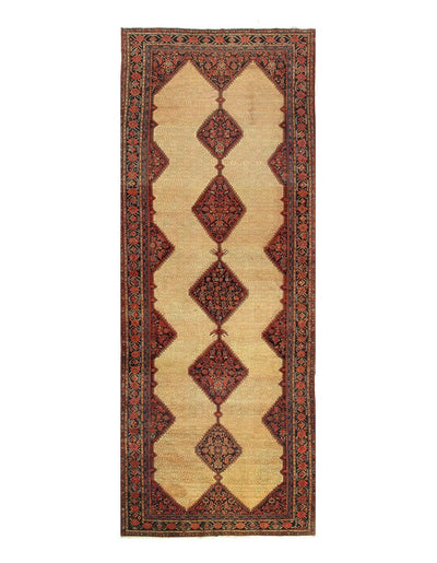 Canvello Antique Saravand Black And Beige Rug - 6'9'' X 19' - Canvello