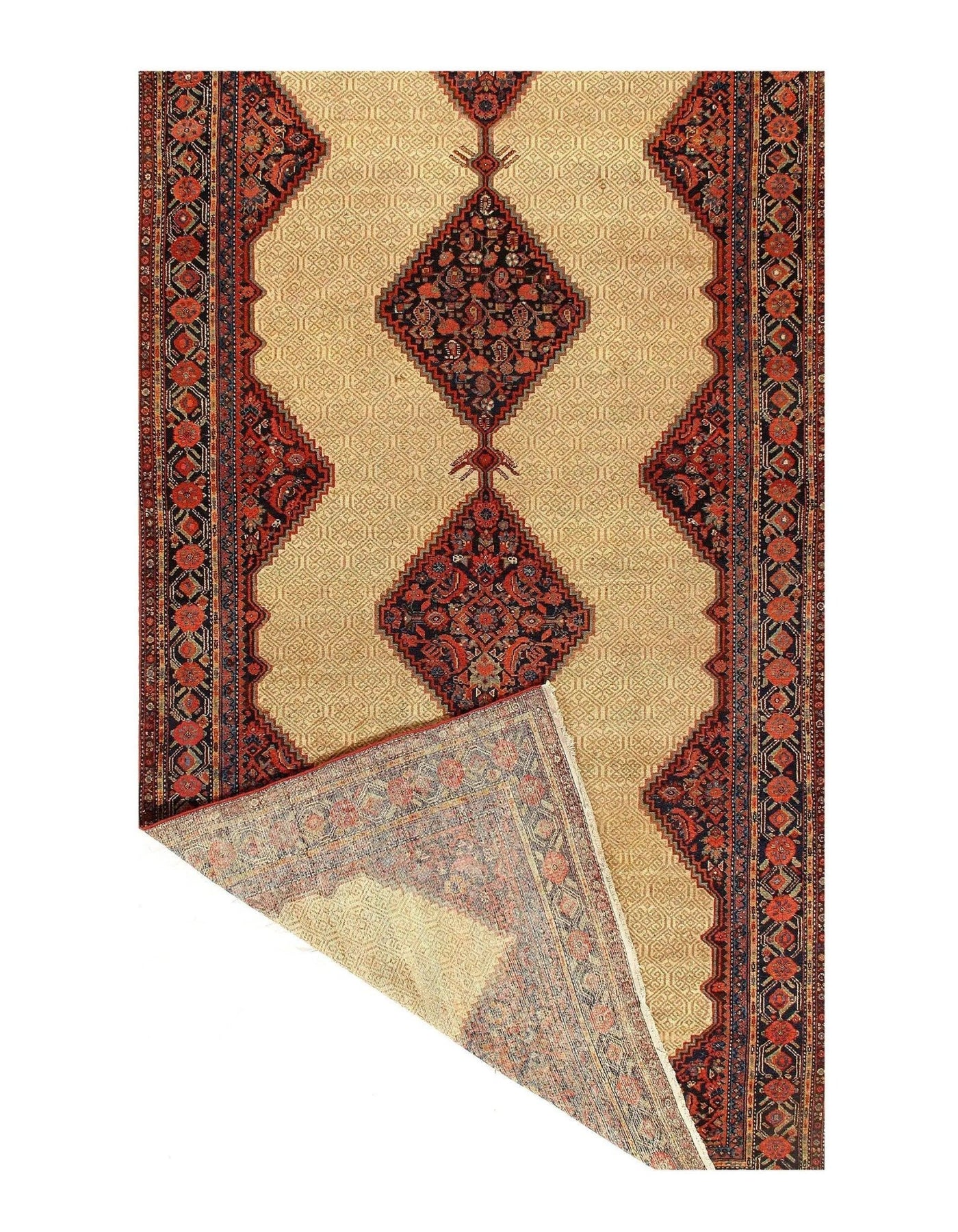 Canvello Antique Saravand Black And Beige Rug - 6'9'' X 19' - Canvello