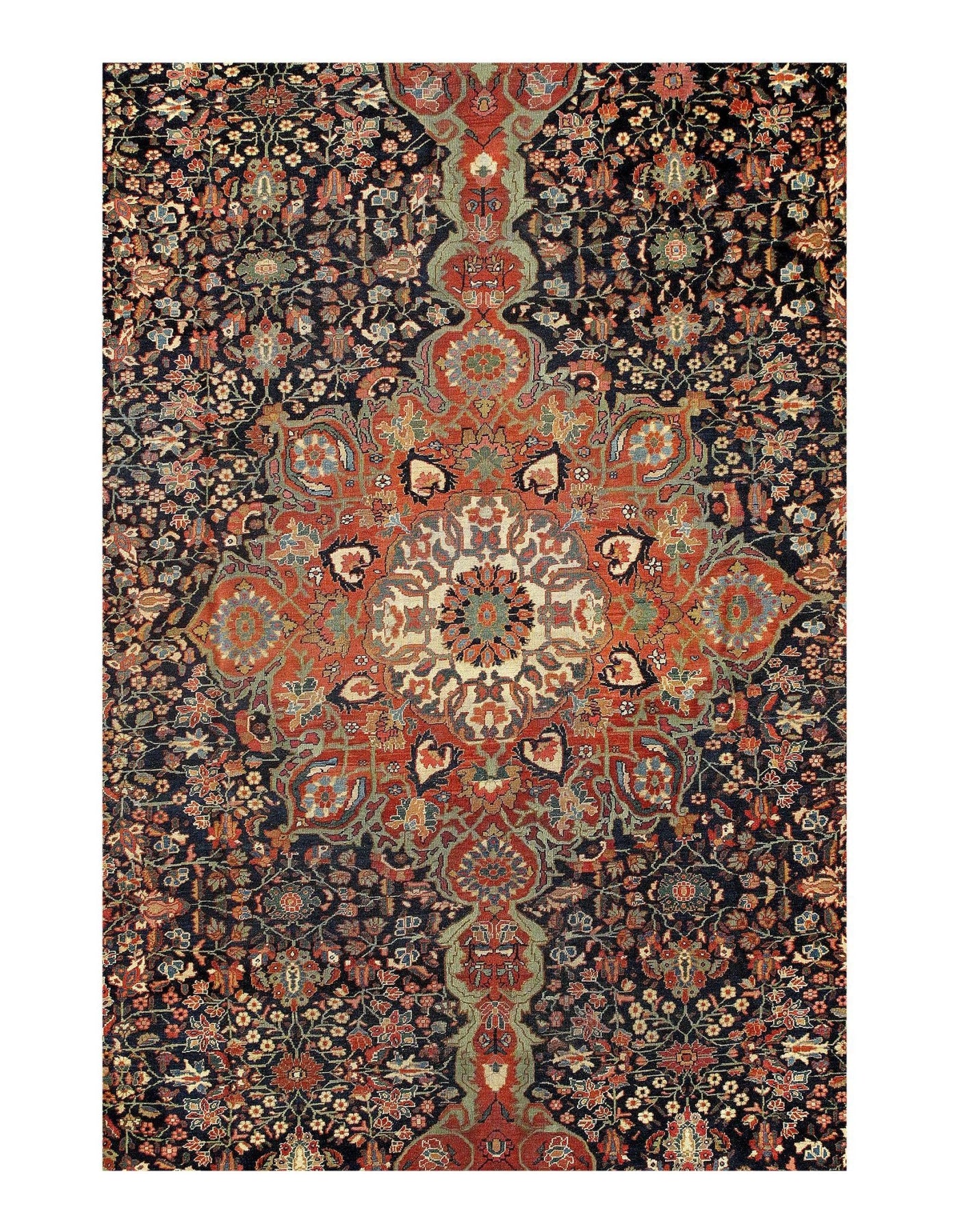 Canvello Antique Sarouk Farahan Bedroom Rugs - 12′ × 18′8″ - Canvello