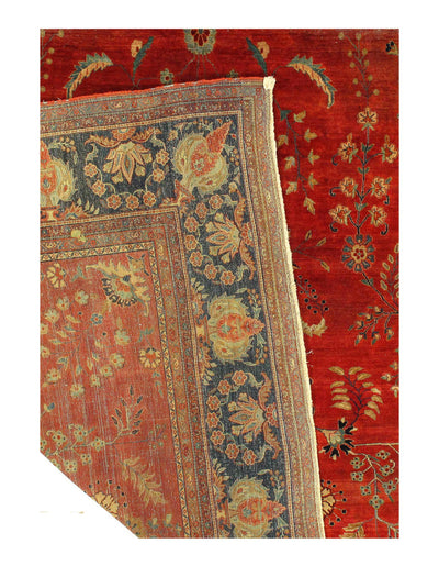 Canvello Antique Sarouk Farahan Red Rug Bedroom - 10'4'' X 13'11''