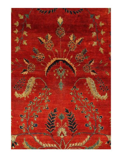 Canvello Antique Sarouk Farahan Red Rug Bedroom - 10'4'' X 13'11''