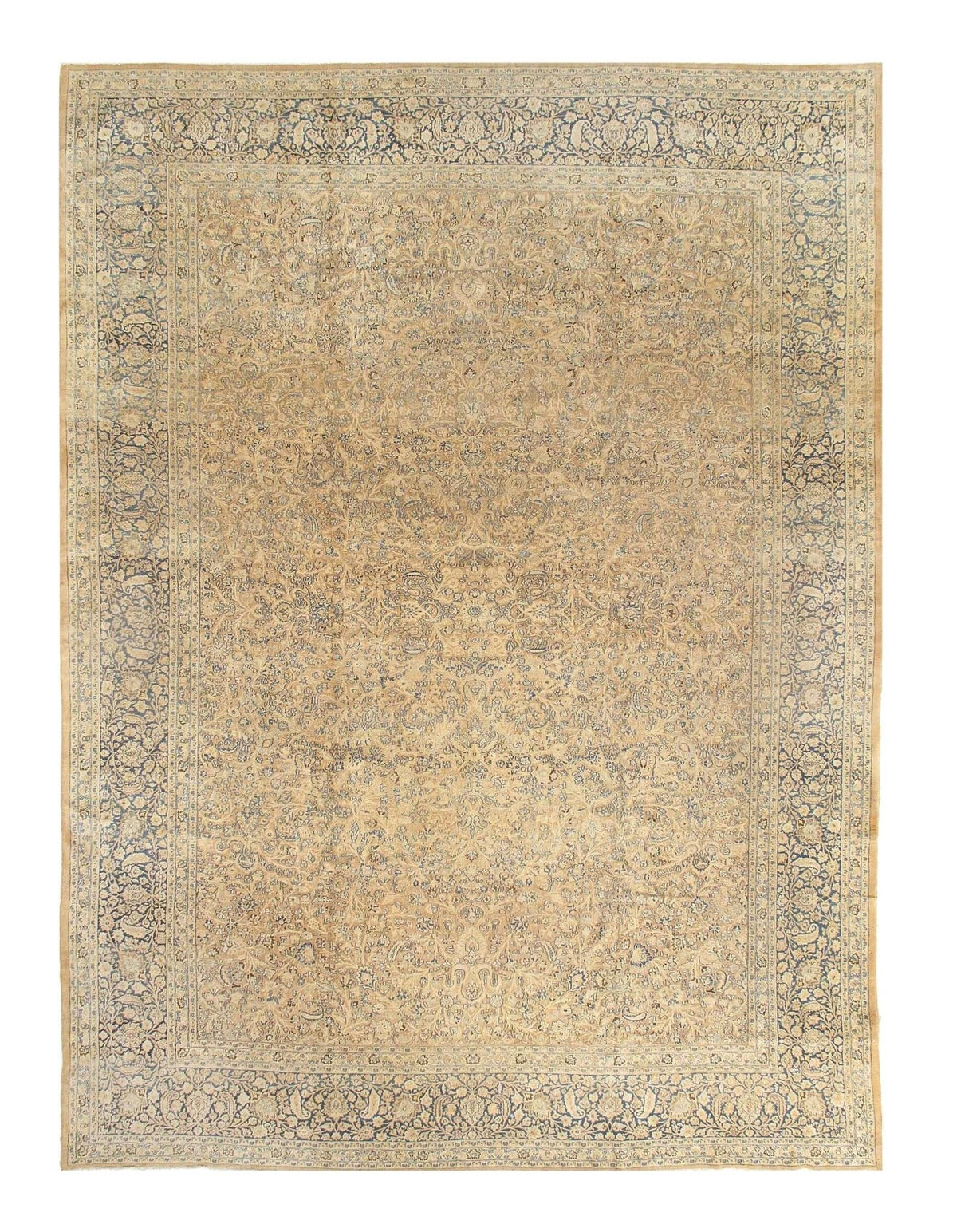 Canvello Antique Silkroad Beige Mashad Rug - 13'7" X 18'9"