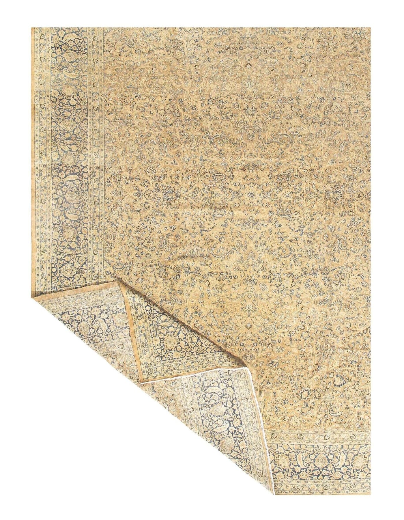 Canvello Antique Silkroad Beige Mashad Rug - 13'7" X 18'9" - Canvello