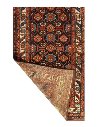 Canvello Antique Persian Hamadan Runner Rug - 3'5"x17