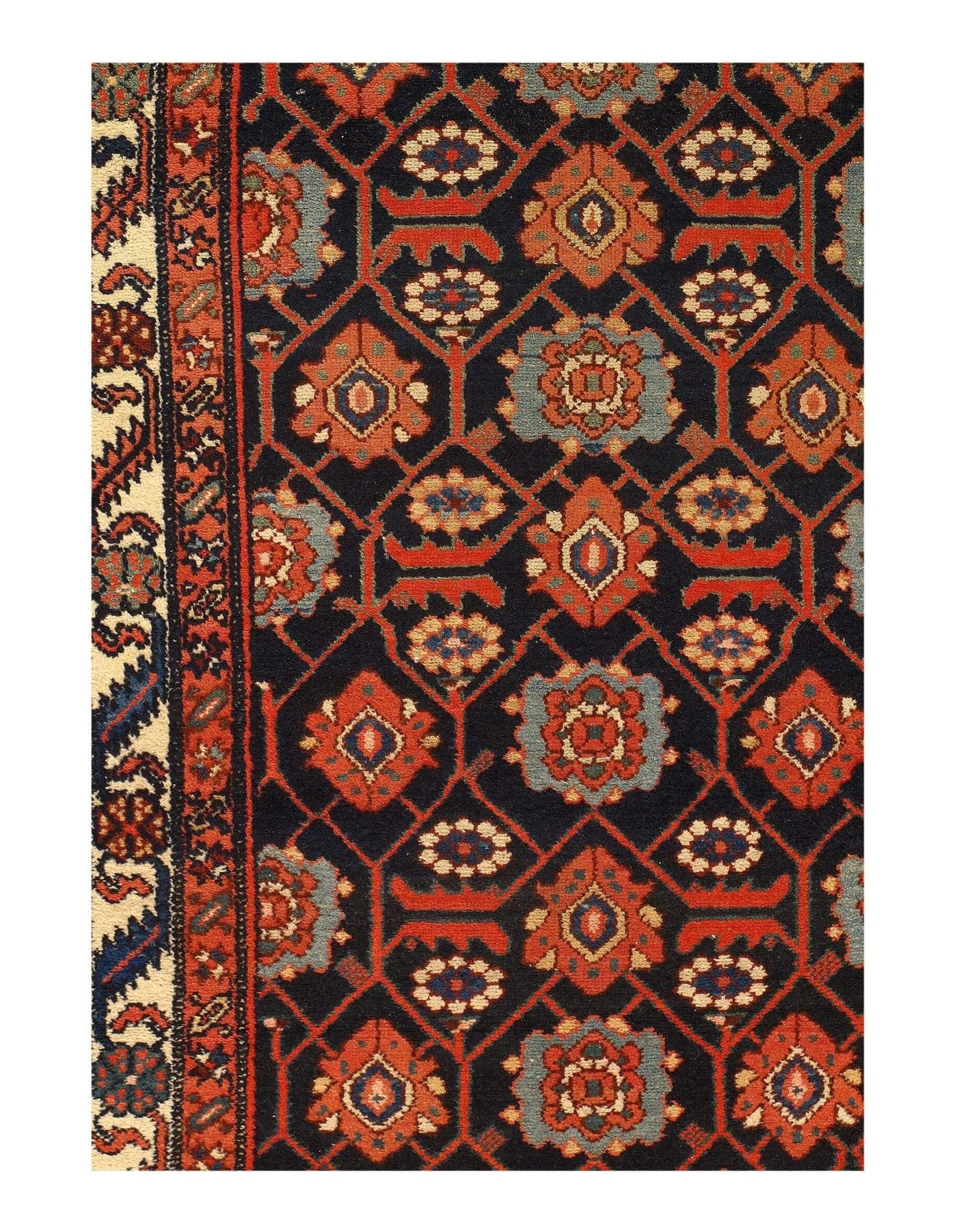 Canvello Antique Silkroad Hamadan Runner Rug - 3'5"x17 - Canvello